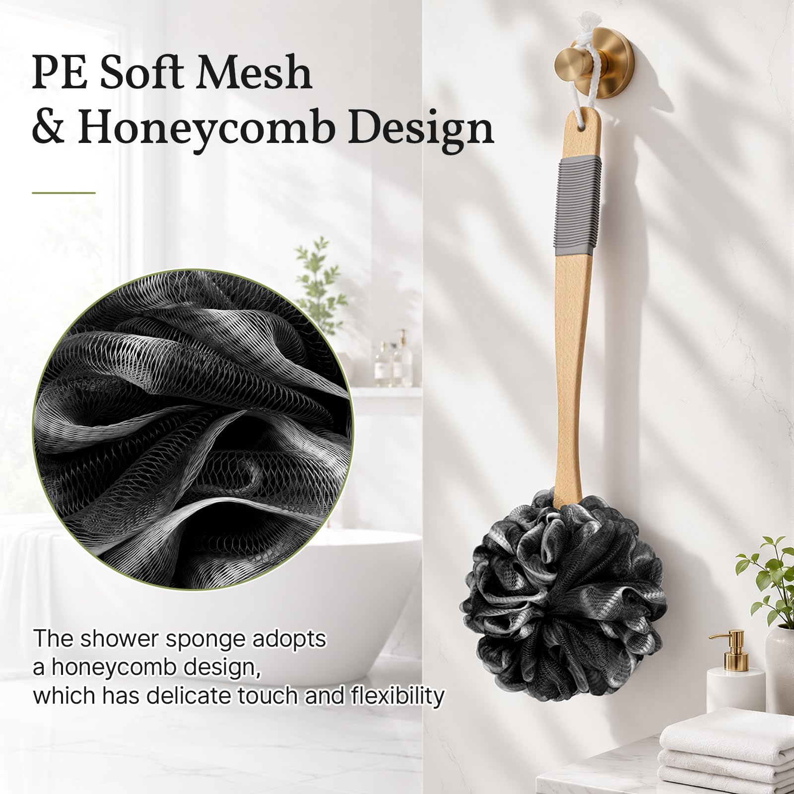 AmazerBath Shower Sponge - Soft Loofah Scrubber -6 AmazerBath Shower Sponge - Soft Loofah Scrubber -6