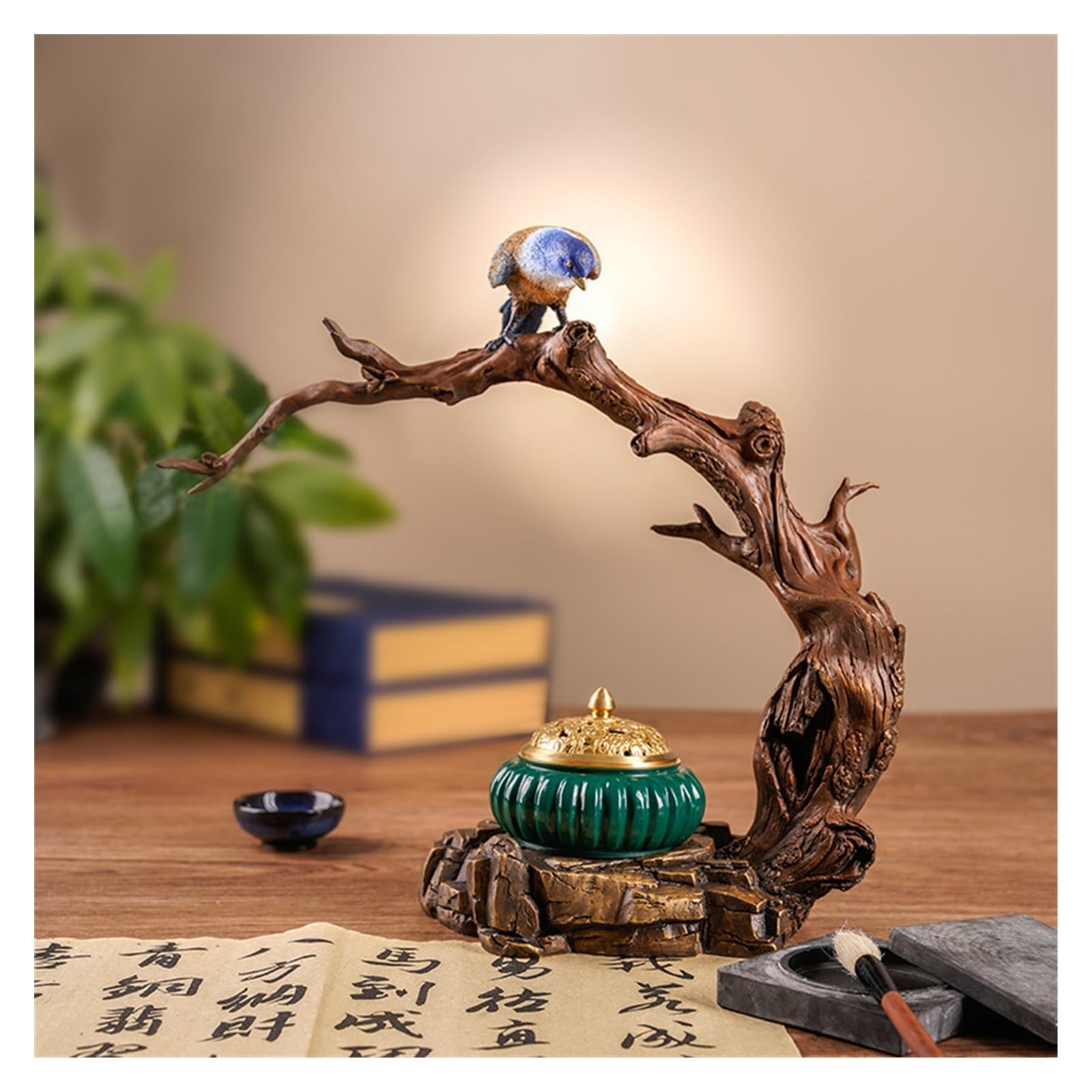 Home Decor Statues Desktop Alle Kupferverzierungen Haus im Innenraum Wohnzimmer Eingang kreative Dekorationen Weihrauch Brenner Kupferhandwerk Desktop -Figuren (a)