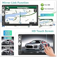 Vista 4 de Camecho Single Din Apple Carplay Car Stereo Android Auto, 7”Touch Screen Car Radio with Bluetooth FM Radio iOS/Android Mirror Link TF/USB/AUX Input