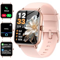 Smart Watches for Women Android iPhone Alexa Built-in 1 85 Fitness Tracker with Answer Make Calls IP68 Waterproof