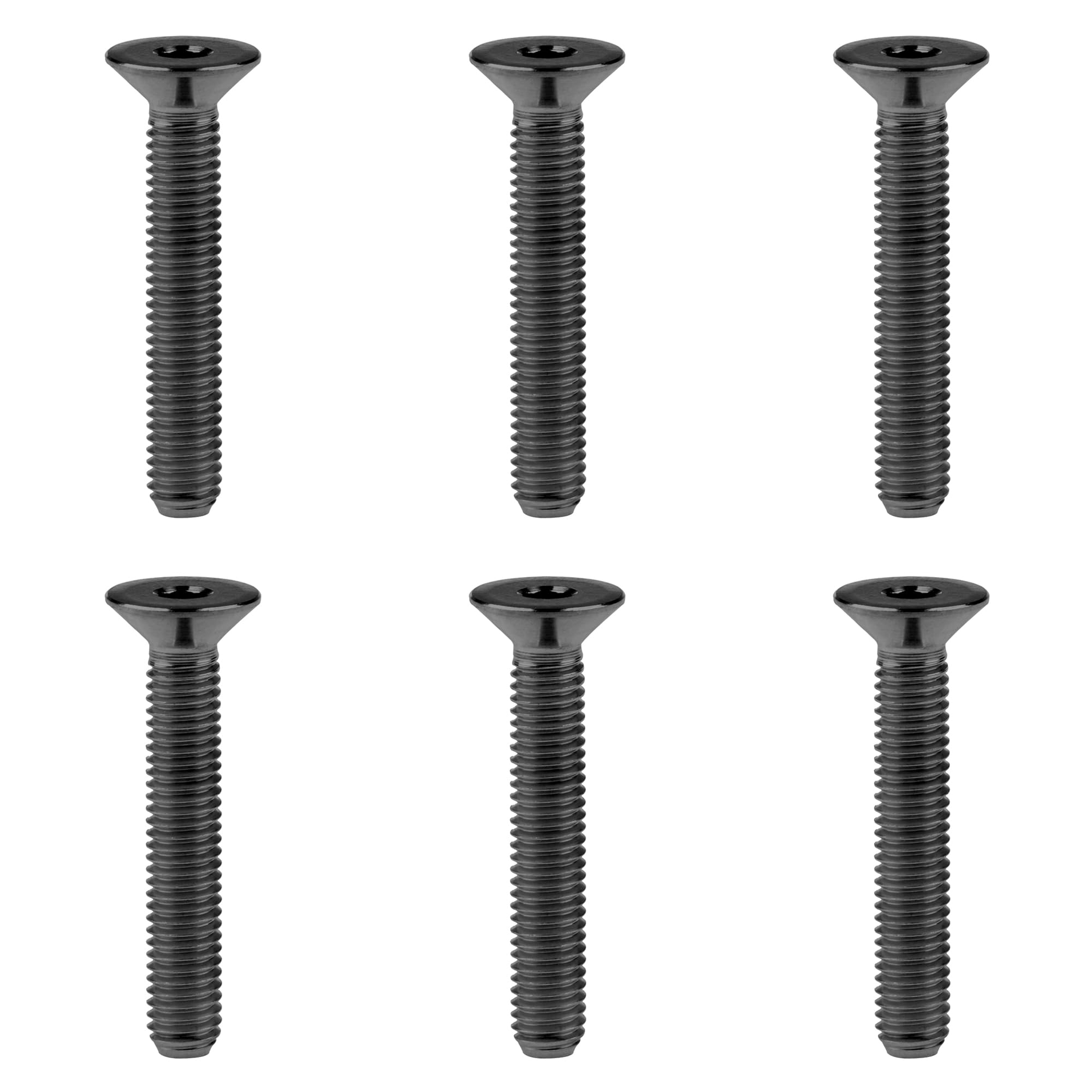 Boulon en titane M5x30mm noir à tête fraisée hexagonale pour vélo et moto paquet de 6