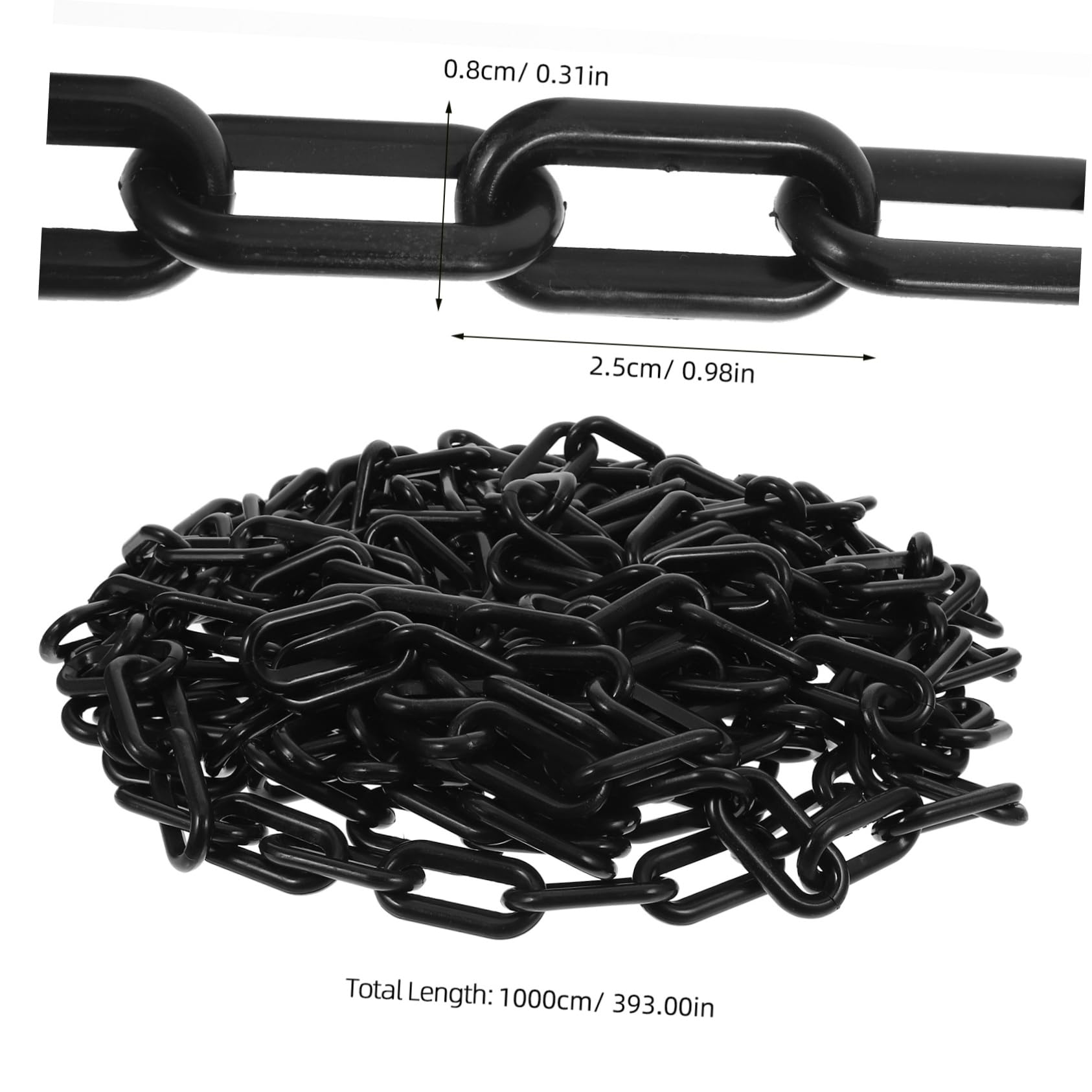 OSOLADY Traffic Safety Chain Barrier Chain Parking Lot Chain Barrier Security Barriers Chain Parking Chain Barrier Driveway Chain Barrier Safety Chain Barrier Link Chain Plastic Black