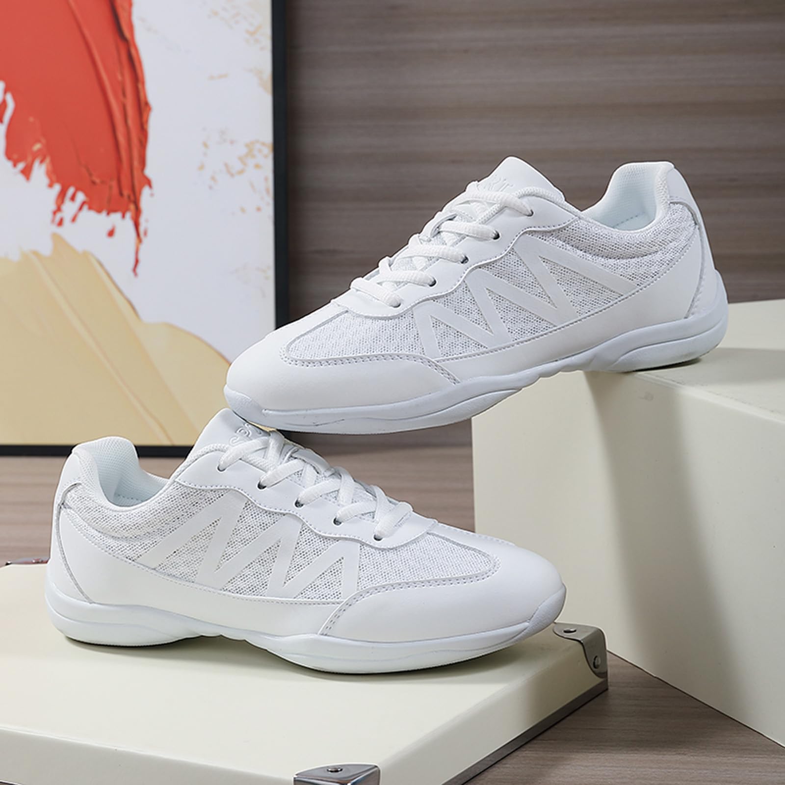 Scarpe da Ginnastica da Donna Cheerleader, da Donna, per Allenamento Atletico, Tennis, Camminata, Competizione, Bianco 28 EU - 3