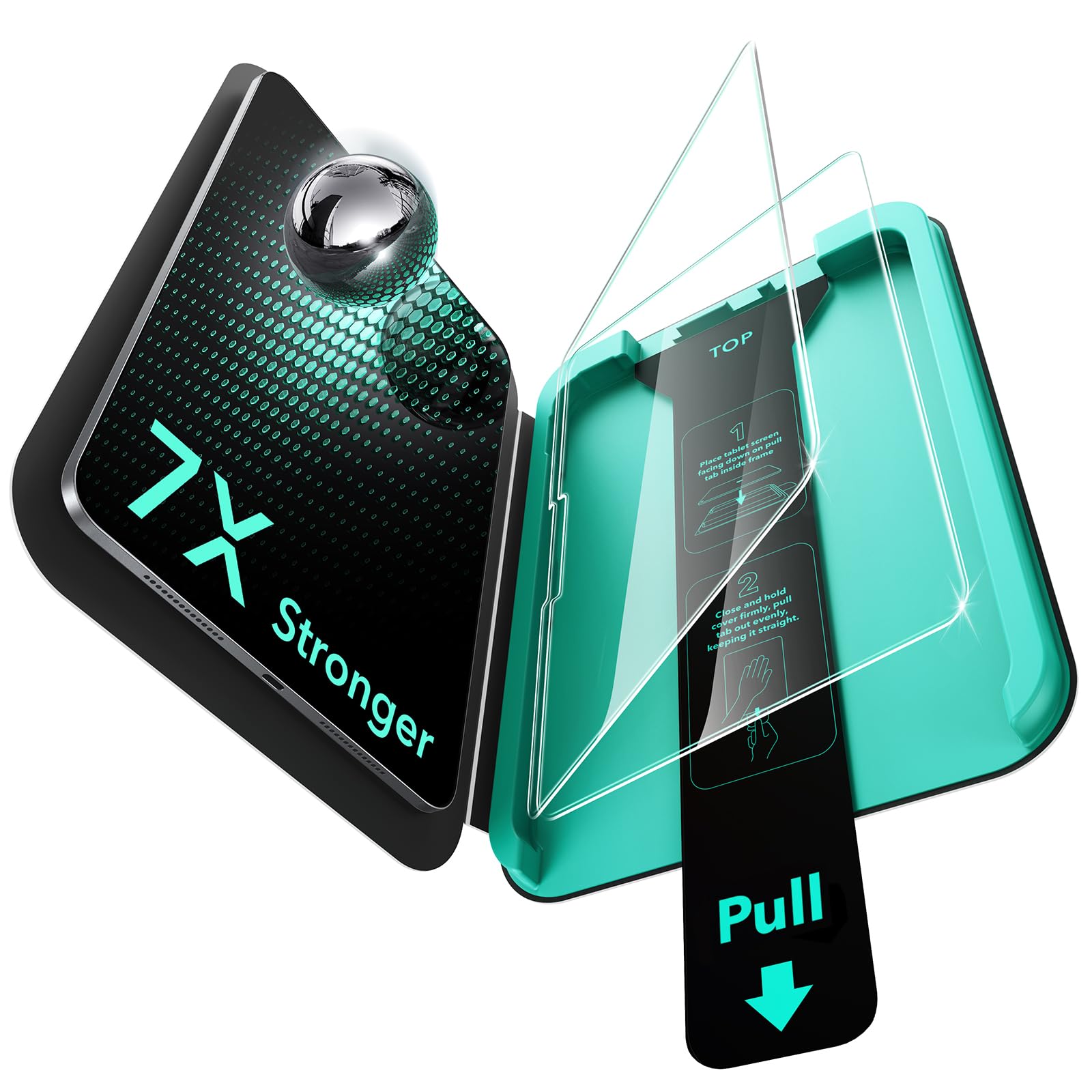 ESR 2 Pack Armorite Screen Protector for iPad Pro 13 Inch (M5/M4) 2025/2024, Military Grade Protection, 9H Hardness Tempered Glass Film with UltraFit