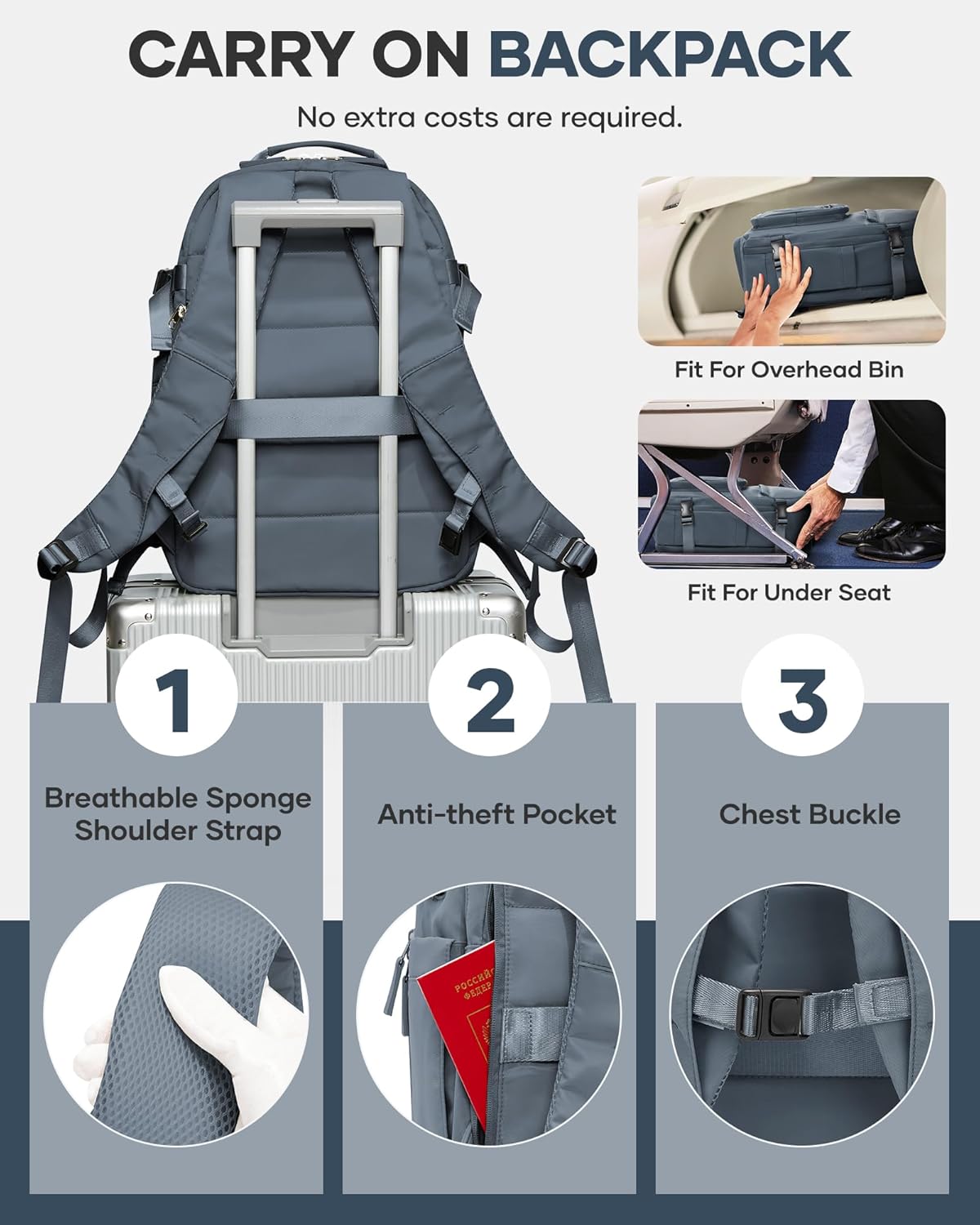 coofay Vacuum Backpack Travel with Pump Vacpack Travel Backpack with Vacuum System Compression Backpacks for Traveling Mochila De Viaje Carry on Luggage - Image 7