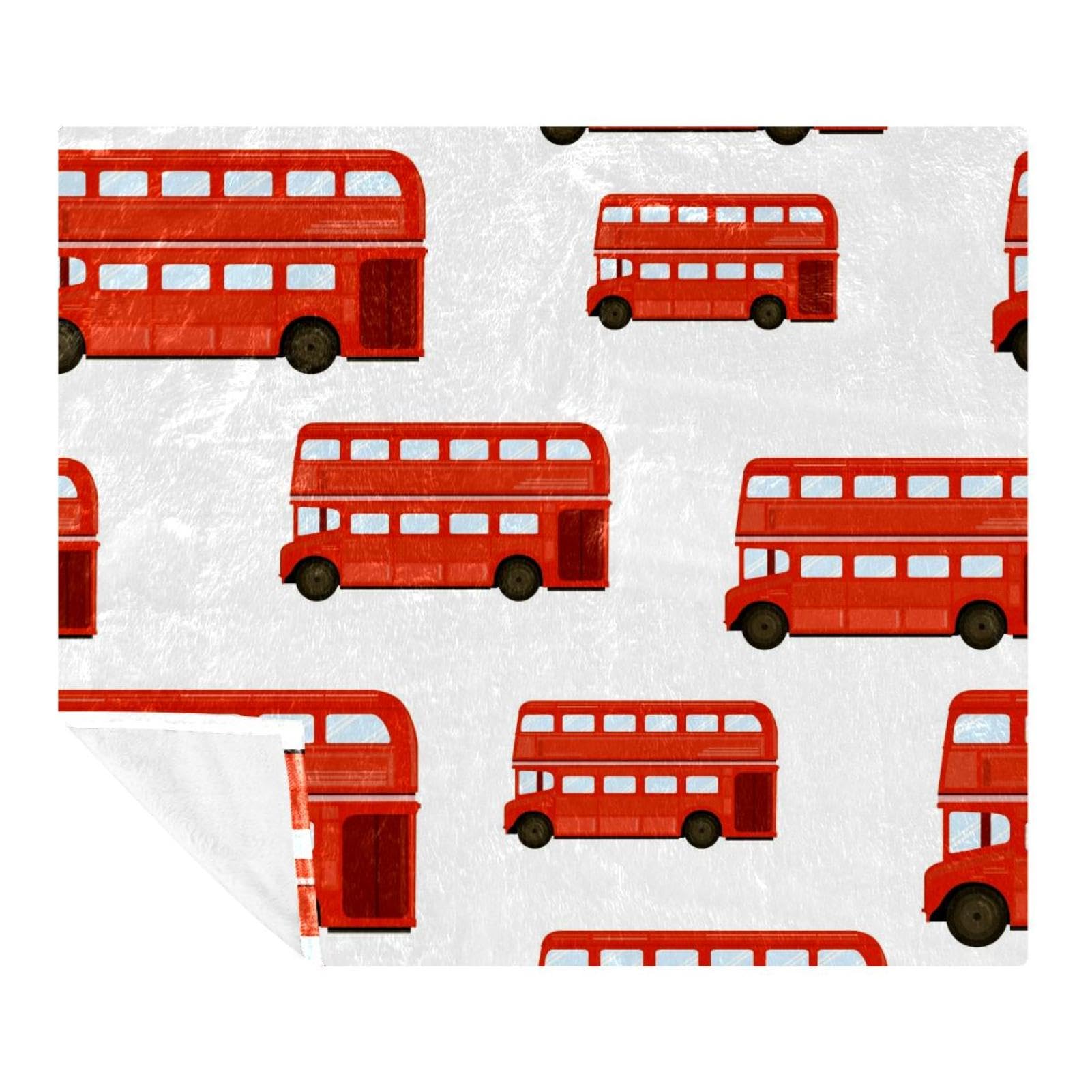 Couverture polaire légère rouge pour canapé et voyage Double Ducker