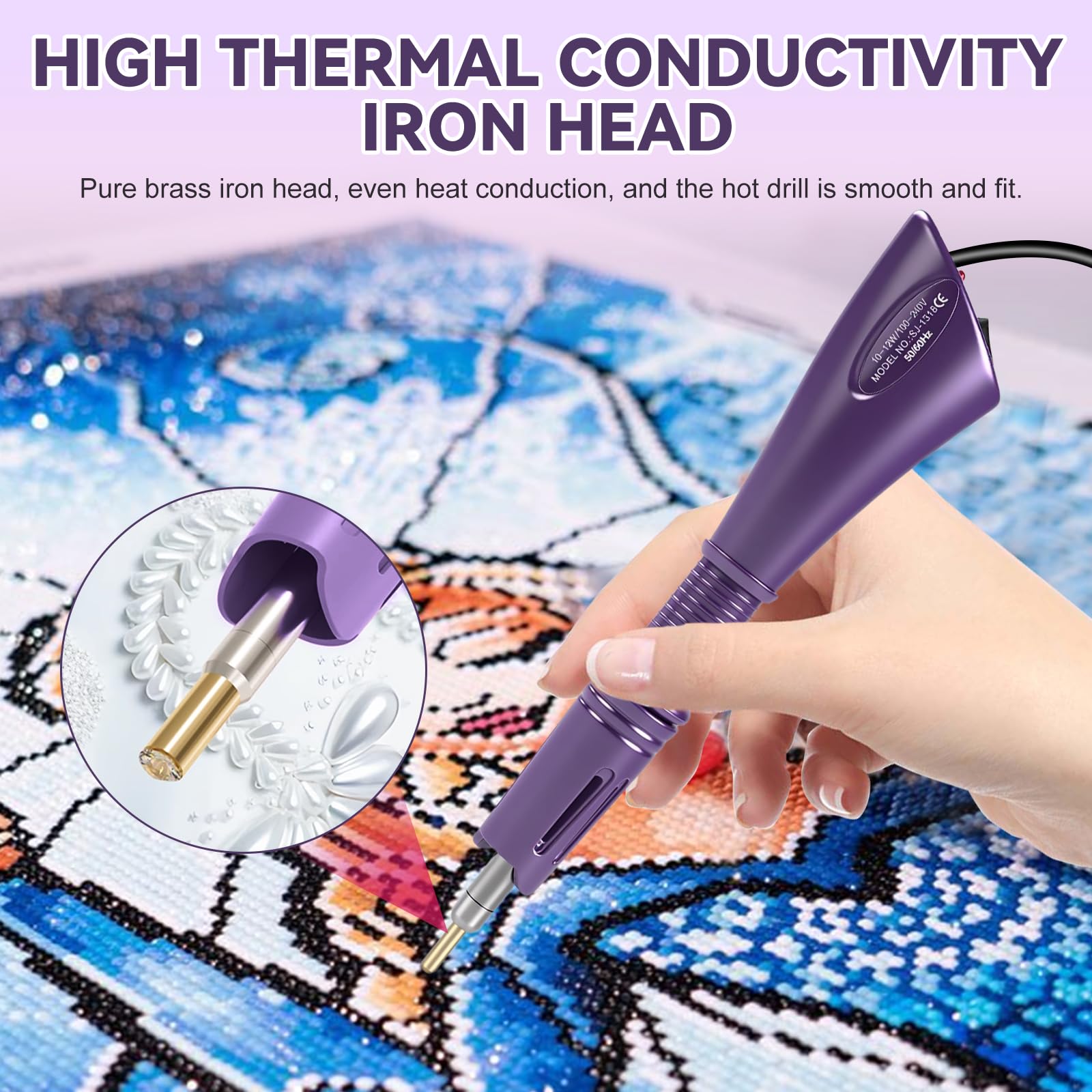 Hotfix Applicatore Strass, Applicatore Strass Termoadesivi con 7 Punte, 5 Scatole Strass Decorativi, per Vestiti Scarpe Cappelli Tessuto Arti Artigianato