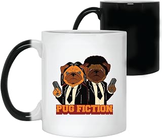 Funny Pug Dogs Gift for Dog Lovers Pug Fiction Parody 11oz 15oz Color Changing Mug