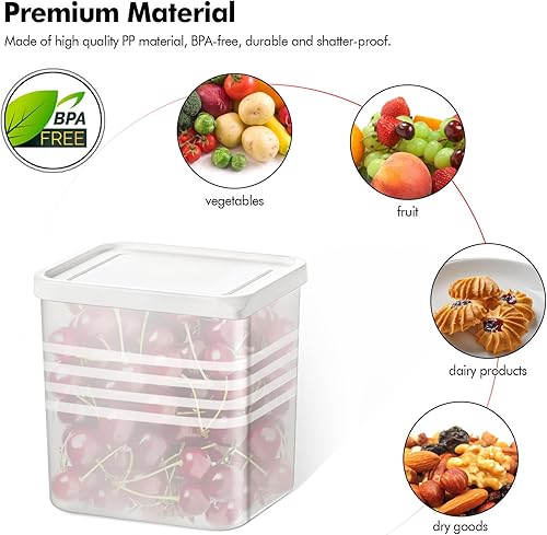 Miniatura 6 de Poeland Paquete de 3 cajas organizadoras de refrigerador, contenedores de almacenamiento para puerta lateral de refrigerador con tapa, organizador