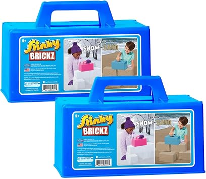 Just Play The Original Slinky Brickz Sand and Snow Outdoor Play Toy, Pack of 2, 10-inch Wide Brick Mold, Pretend Play, Kids Toys for Ages 5 Up