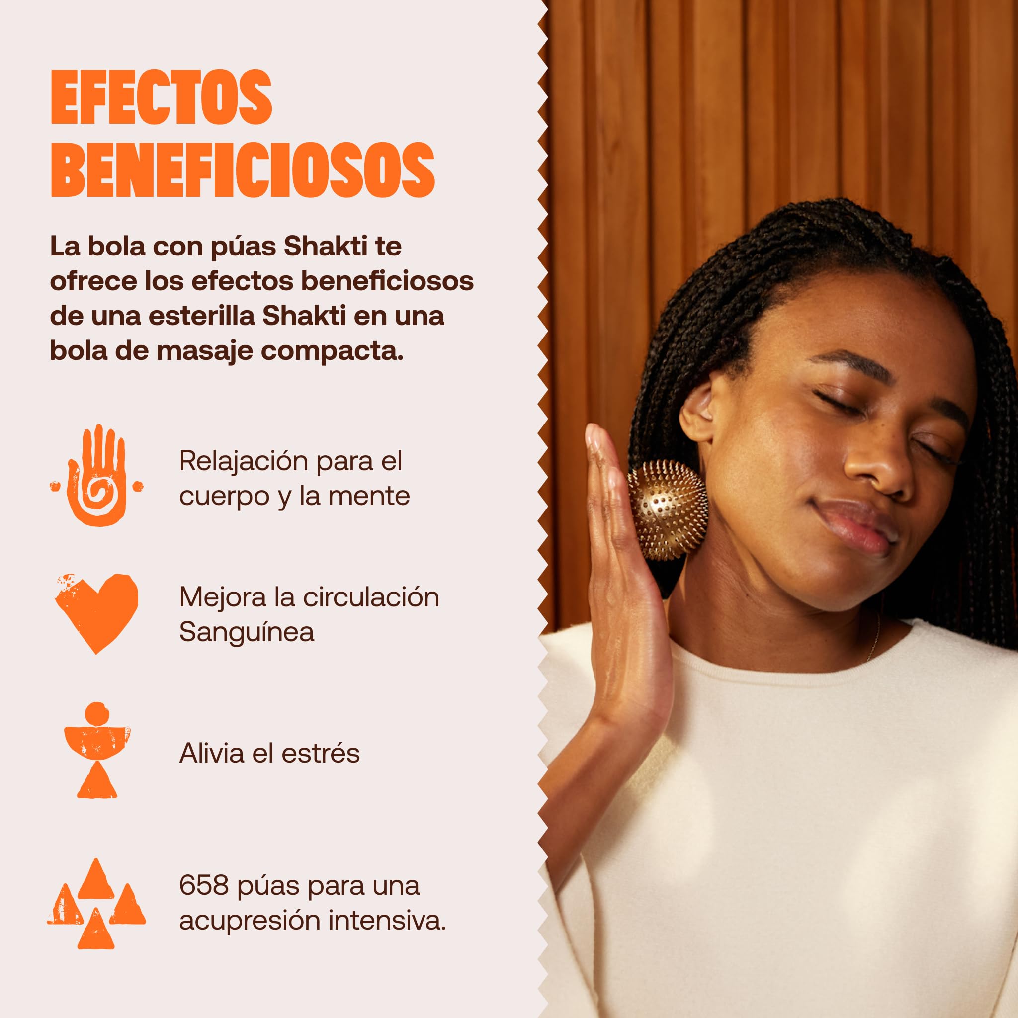 ShaktiMat [La original] Bola de Masaje Acupresión - Masaje de pies, manos, cuello y pantorrillas - Fascitis Plantar - Fabricación ética - Con alfombrilla de corcho natural