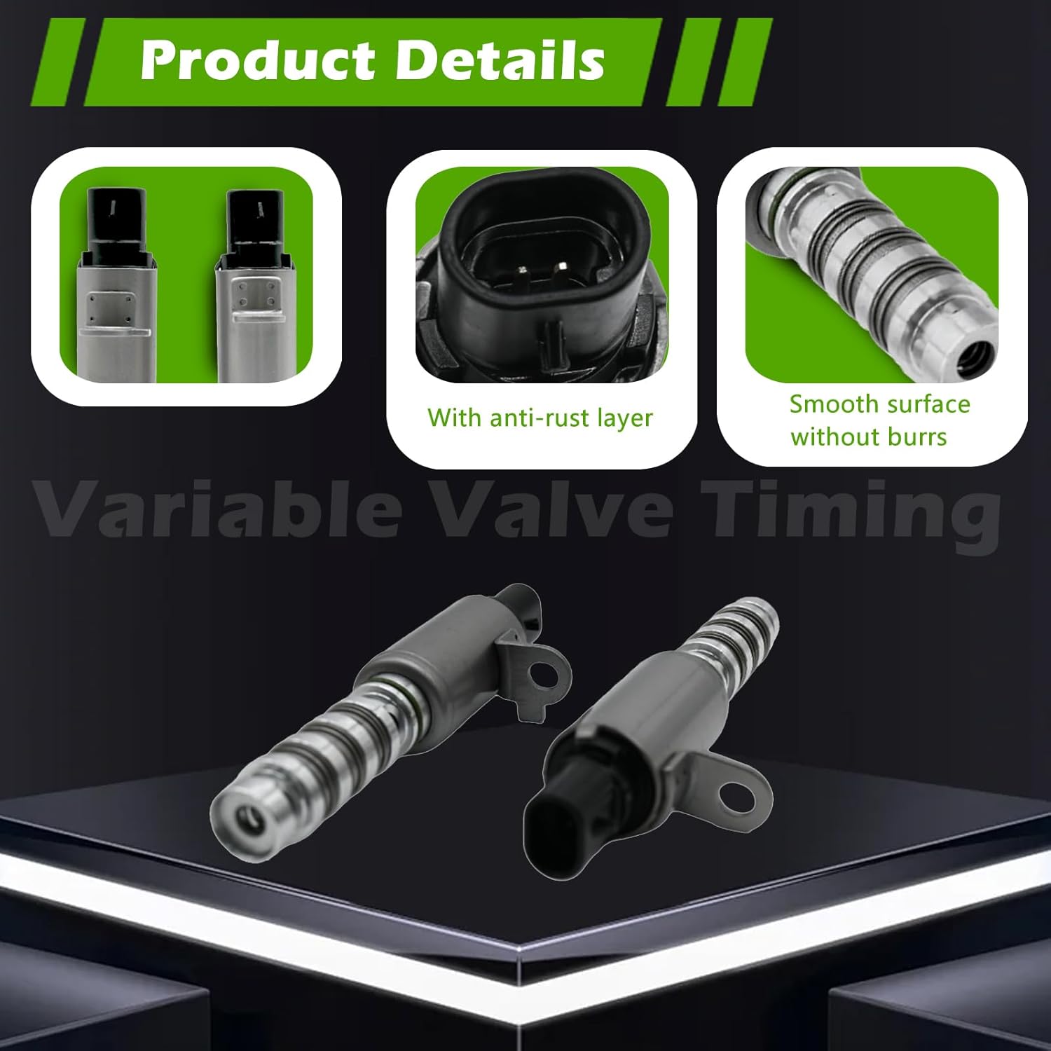 2 Pcs Engine Variable Valve Timing VVT Solenoid V6 3.3L 3.8L 3.5L Compatible with Hyundai Kia Azera Cadenza Genesis Coupe Santa Fe Xl Sedona Sorento 12-19 Replaces 243553CAA2 TS1099 243553CAB2 TS1100