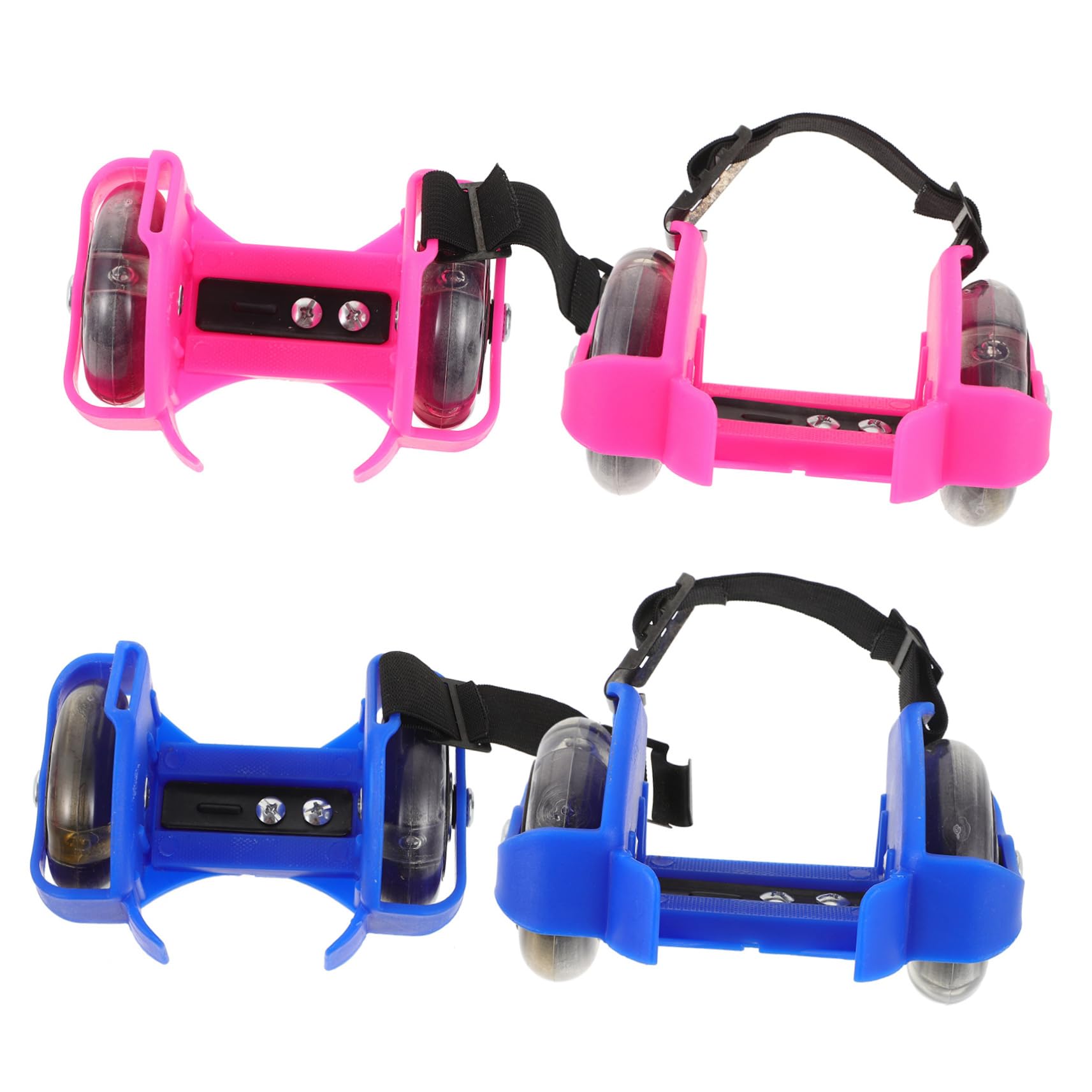 Outanaya Glowing Roller Skates for Boys and Girls Adjustable Skating Shoes Comfortable Roller Shoes Training Skates 2 Pairs