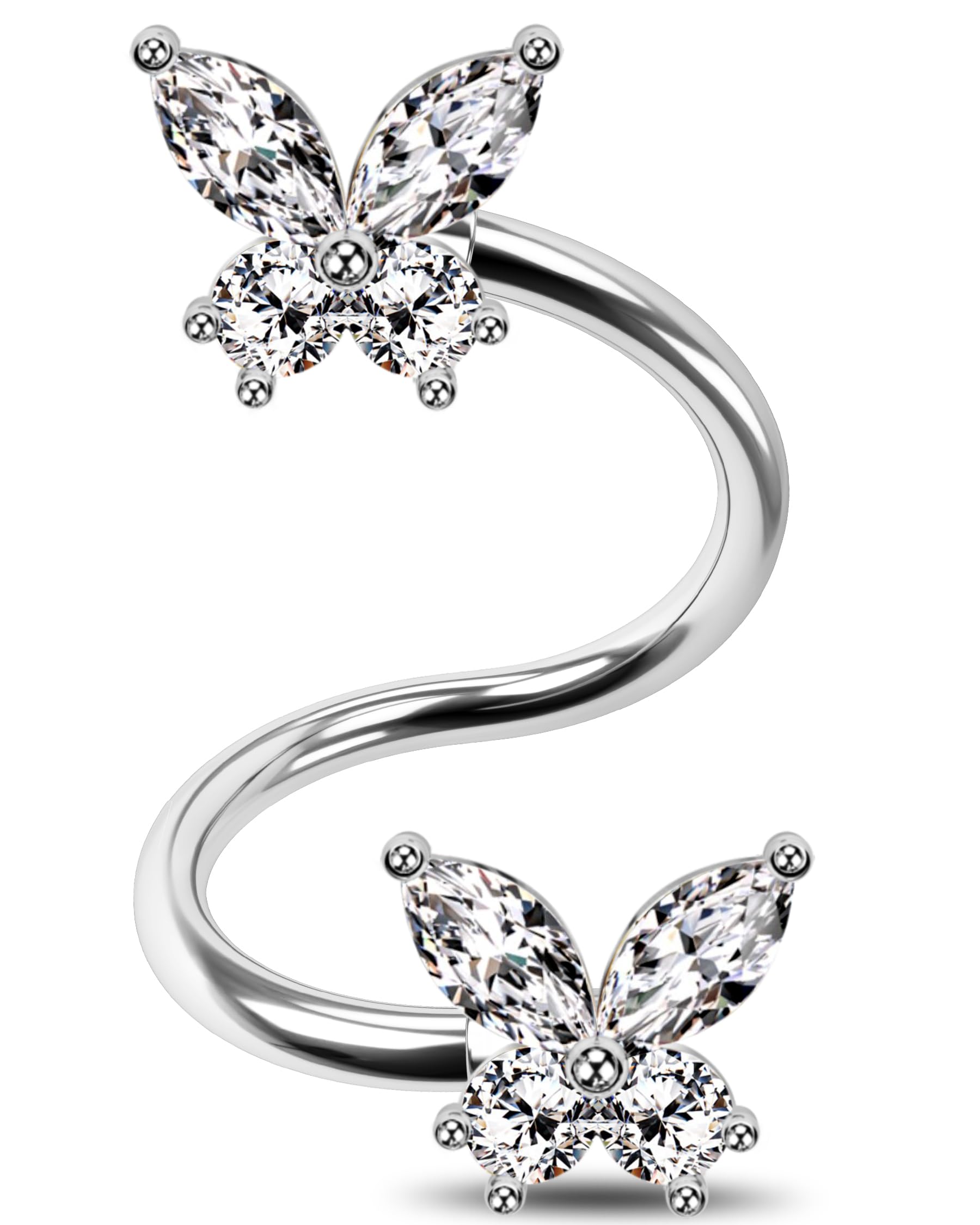 Adramata 24 Stuks Roestvrijstalen Damesoorbellen - Schroef Tragus Kraakbeen Piercing Met Vlinder, Slang, Bloem Ontwerpen - Helix Sieraden Zwart Adramata 24 Stuks Roestvrijstalen Damesoorbellen - Schroef Tragus Kraakbeen Piercing Met Vlinder, Slang, Bloem Ontwerpen - Helix Sieraden Zwart