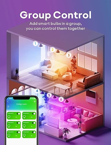 Miniatura 7 de VOCOlinc Bombillas inteligentes, bombilla LED WiFi BR30, bombilla RGBW que cambia de color, funciona con Alexa, Apple Homekit y Google Home,