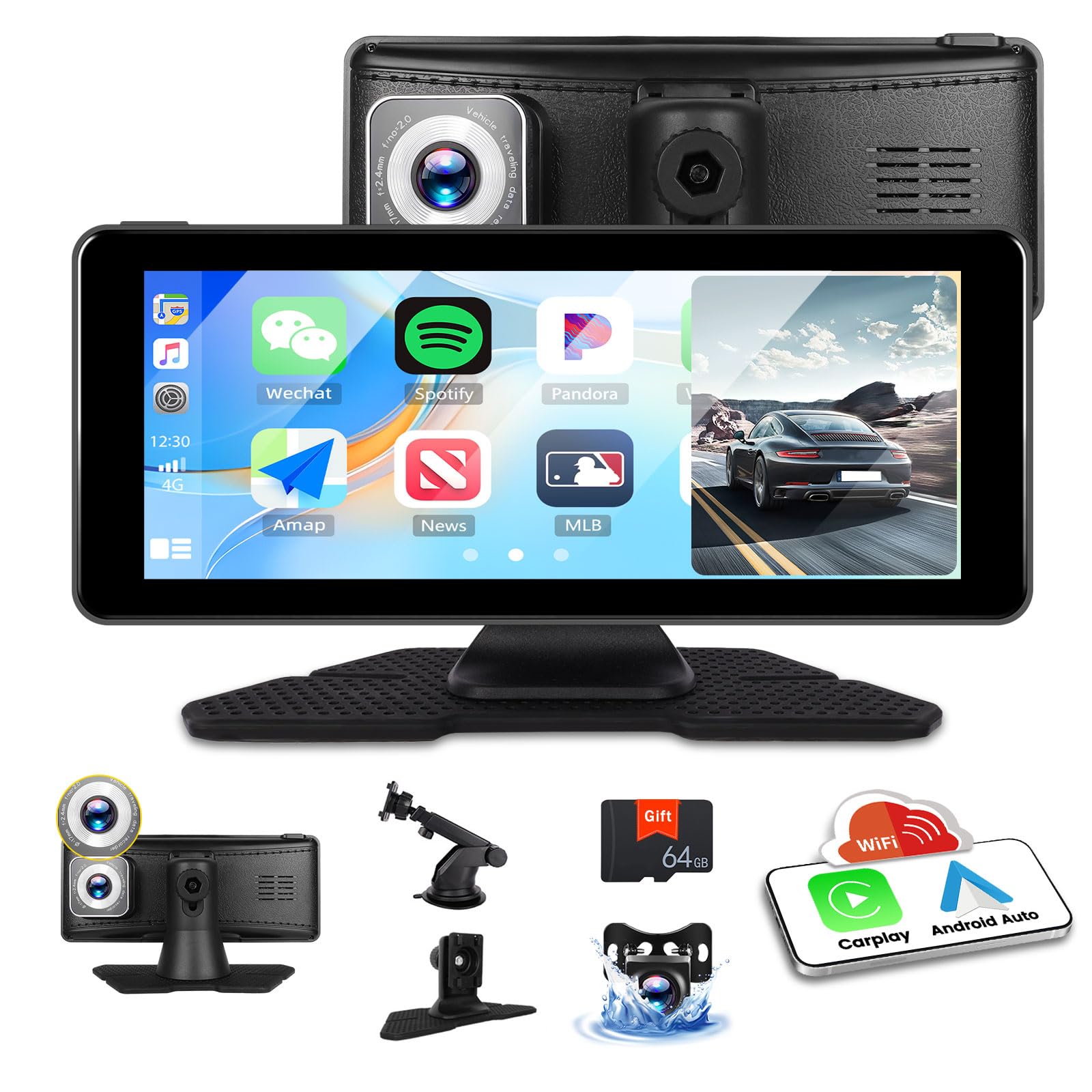 URVOLAX Android 13 Single Din Autoradio, Draadloze Apple CarPlay Android Auto DAB Autoradio 10