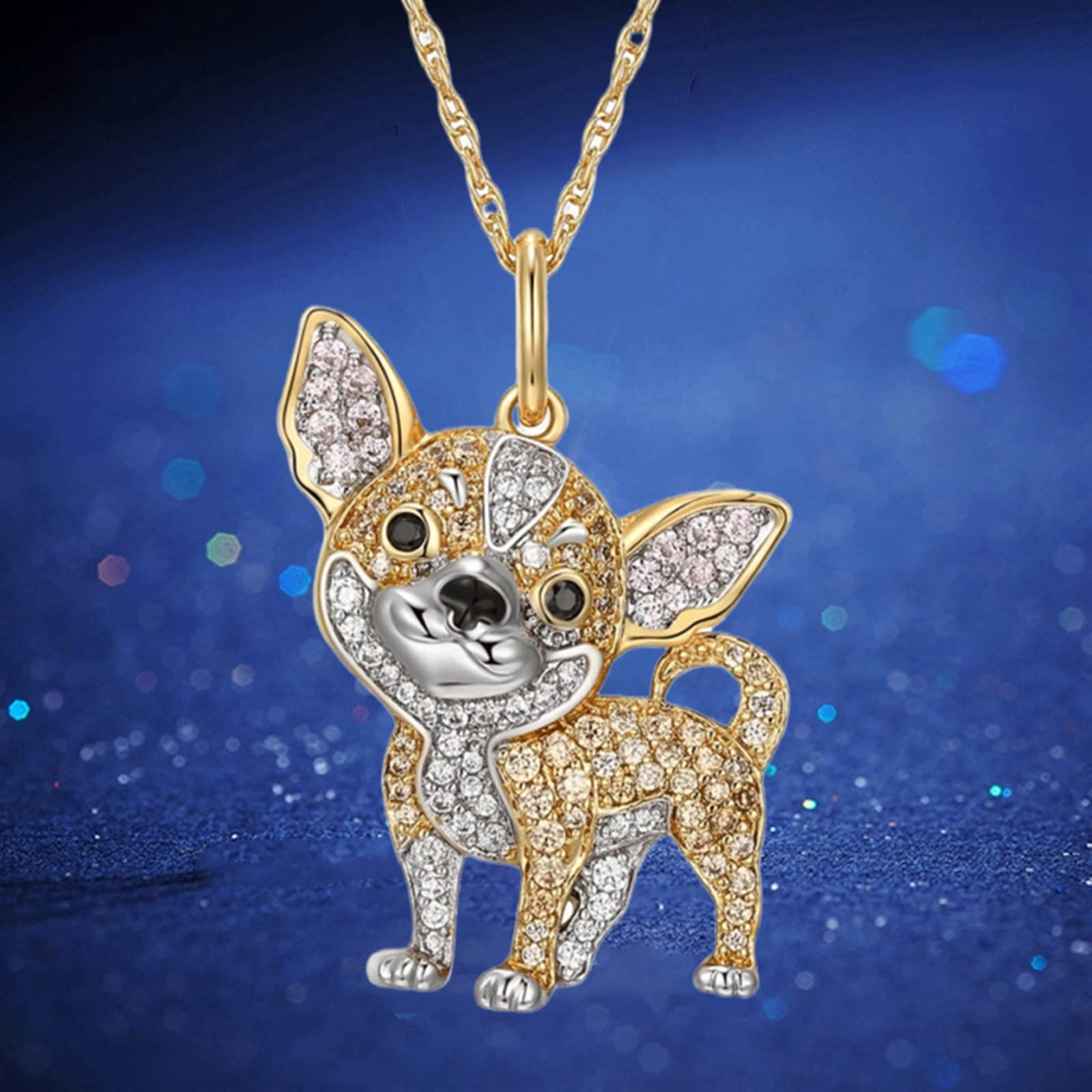 ☆超可愛い！天然ダイヤモンド0.16ct 犬形 k10WGペンダント 新品同様！ K10ダイヤモンドネックレス（0.1ct）｜ネックレス｜ノジェス