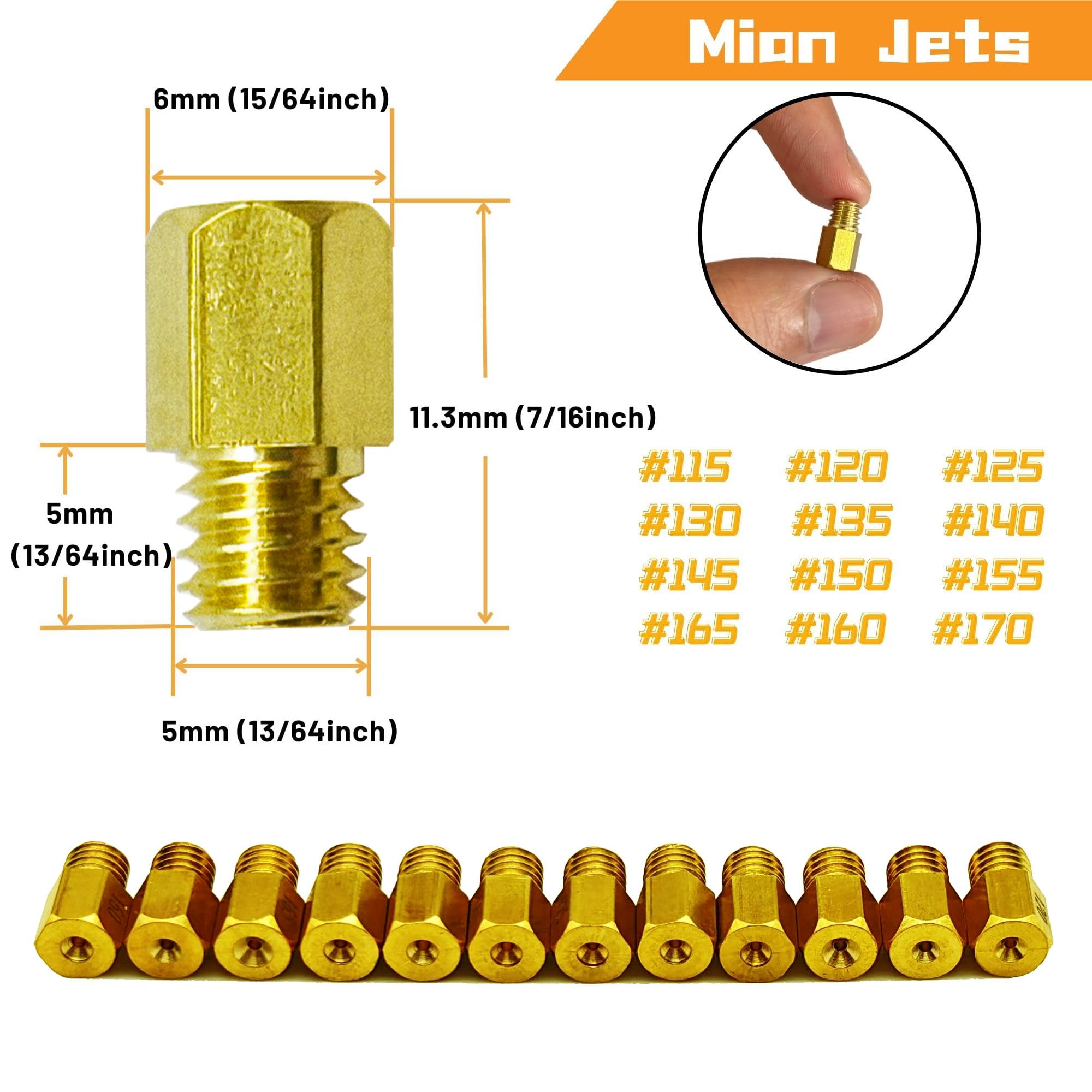 Zestaw dysz głównych (Main Jet) do gaźników Mikuni VM TM Large Hex VM4/042 (#115 - #170)