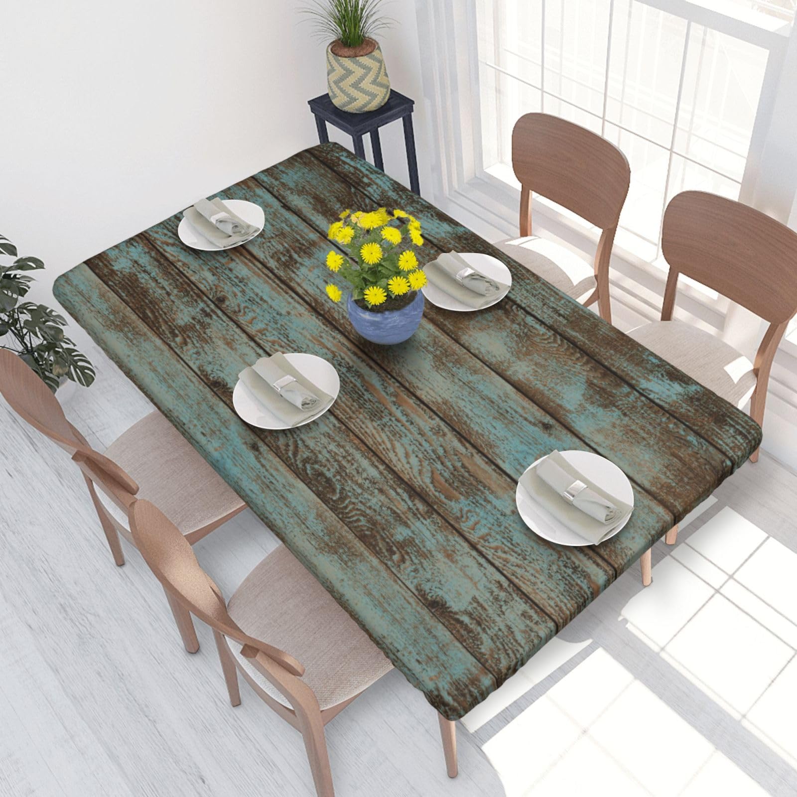 WKSGDSG Fitted Tablecloth For Dining Room 4ft, Elastic Edged Table Cover