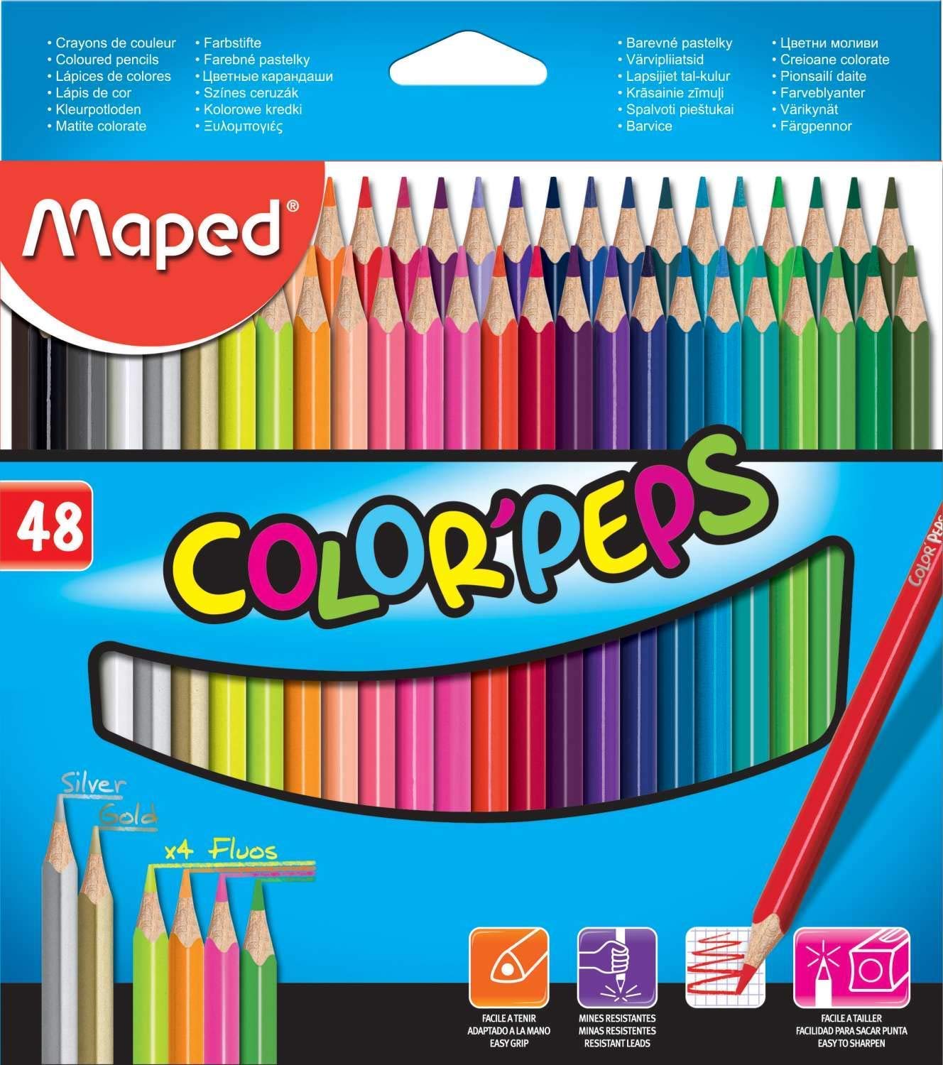 Maped Color Peps Color Pencil Set - Pack of 48 (Multicolor)