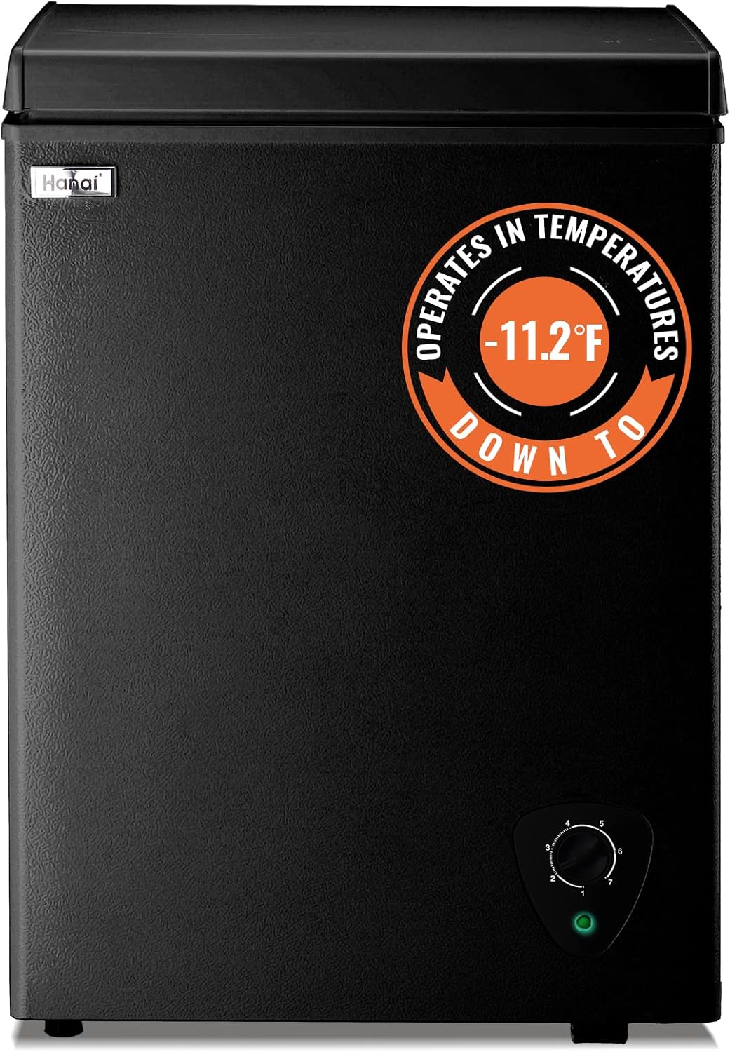 Chest Freezer Small Deep Freezers Black WANAI Compact Freezer with Adjustable Thermostat Top Open Door Mini Dorm Apartment Freezer Compressor Cooling with Rmovable Basket for Home Kitchen Office Bar