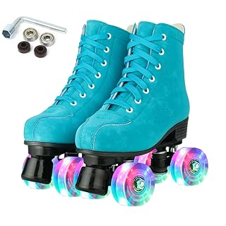 Patins Quad de Couro PU Cano Alto com Bolsa de Transporte