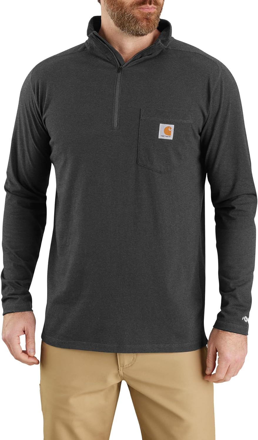 Carhartt Men's 104255 Force® Relaxed Fit Quarter Zip Pocket T-Shirt - Image 2