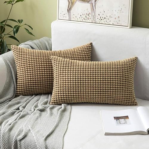 MIULEE - Fundas de almohada decorativa Funda de cojín suave y sólida para sofá cama Dormitorio.