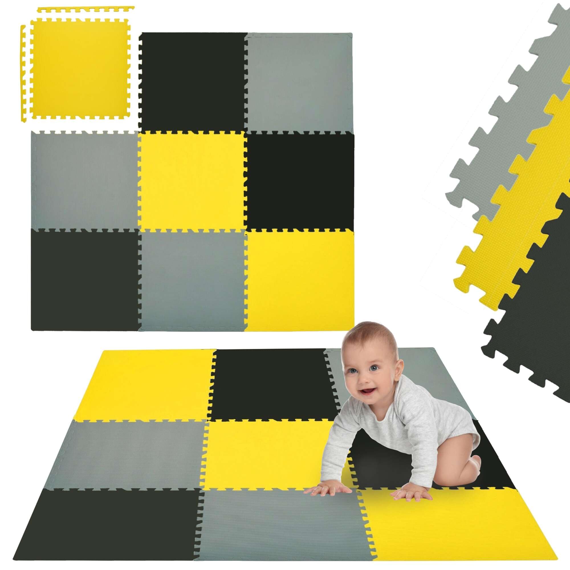 Tappetino Puzzle Humbi - 34 Pezzi Schiuma EVA 120x120cm Colori Animali Per Bambini