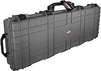 Vista 2 de Eylar Funda rígida protectora para rifle de rodillo de 38 pulgadas con espuma, impermeable y a prueba de golpes, dos rifles o múltiples pistolas