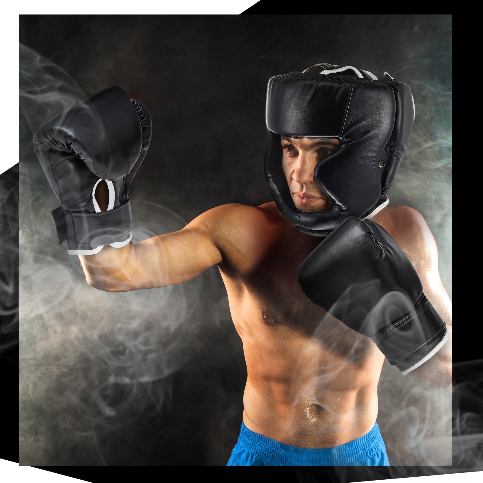 Kanayu Juego de 14 piezas de boxeo que incluye 2 pares de guantes de boxeo de 16 onzas, casco de boxeo, vendas de mano, protectores bucales deportivos para adultos, jóvenes, principiantes, equipo de
