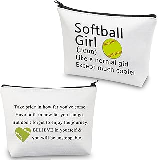 Softball Gifts for Girls Makeup Bag Softball Girl Gift for Softball Players Softball Lovers Gift Softball Travel Cosmetic Bag (Softball Gift Bag)