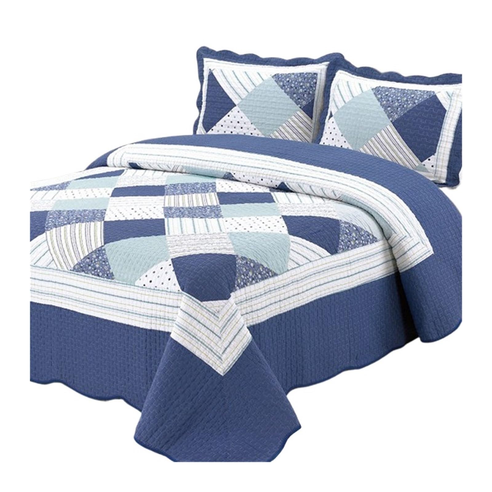 Colchas Acolchadas Colcha acolchada en la cama, juegos de edredón de algodón, 3 piezas, colcha de retales con estampado Floral, manta tamaño Queen, fundas de cama Ligera Colcha Cubrecama De Microfibra