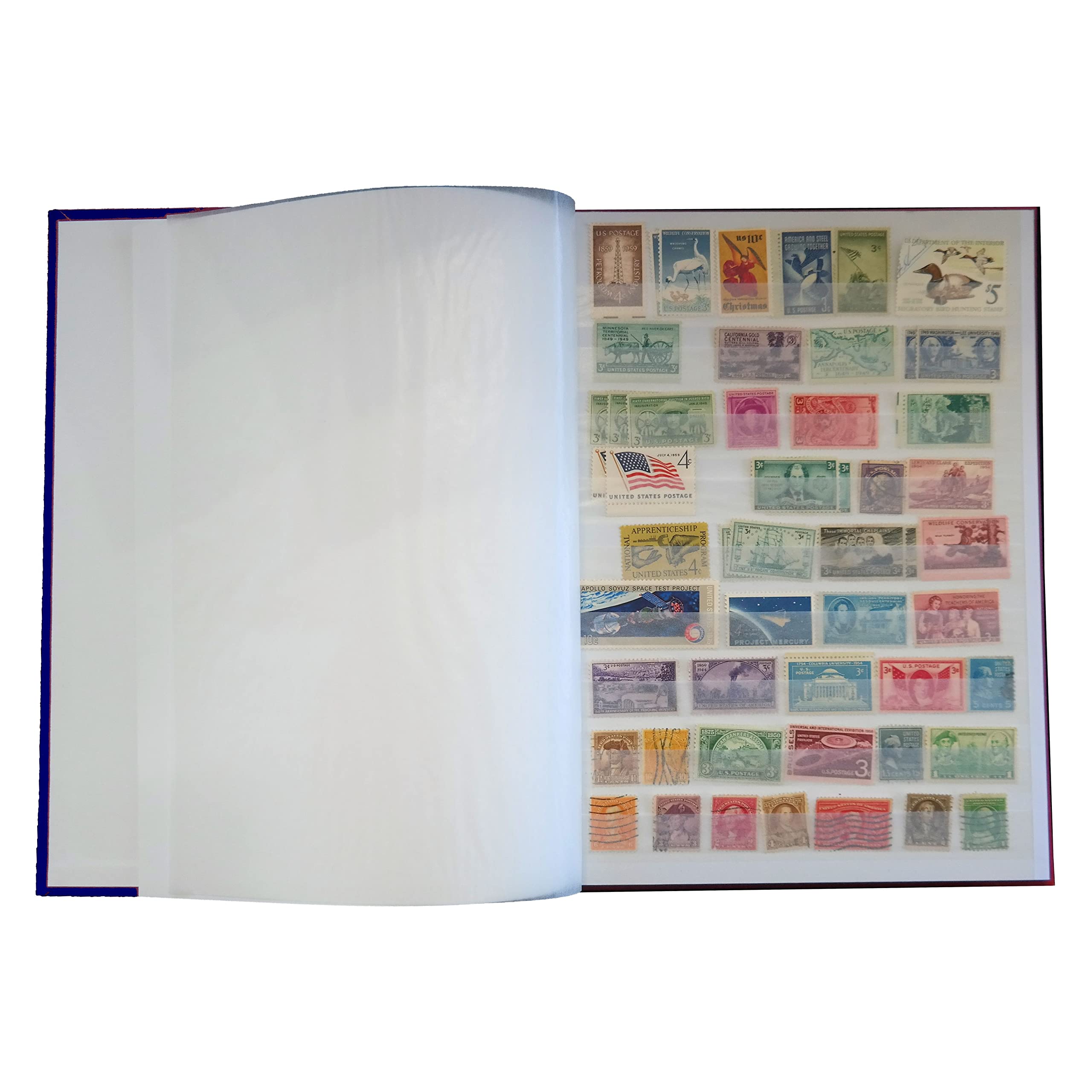 Supersafe Album de timbres 8 pages blanches double face avec intercalaires en verre Couverture bleue 4/8