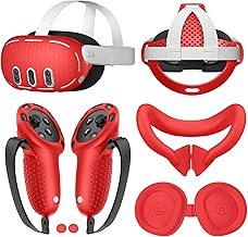 AZURAOKEY 6Pcs Set VR Accessories for Meta Quest 3, VR Cover Controller Grip Cover Face Cover Lens Protector Joystick Covers for Oculus/Meta Quest 3