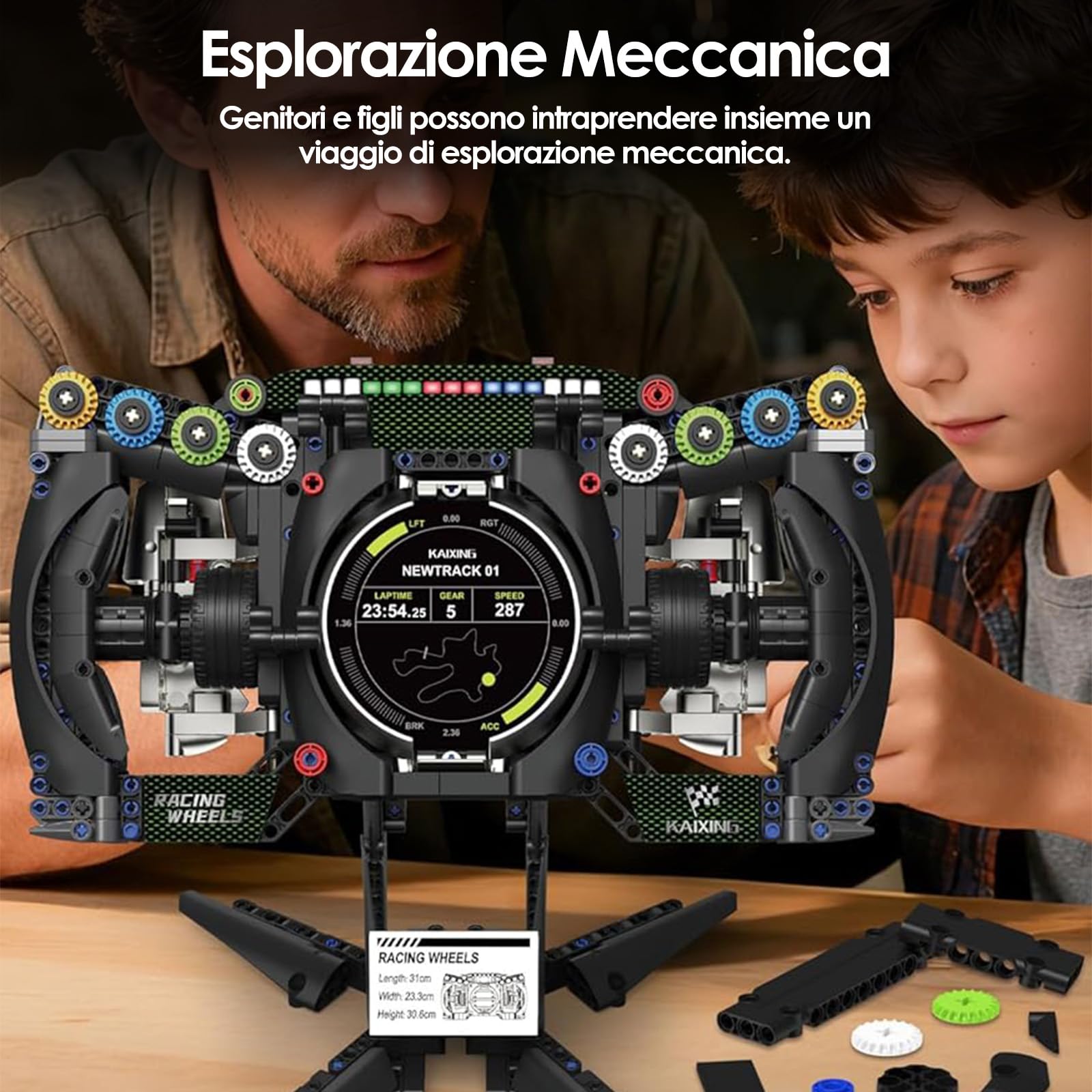 904 Pezzi Meccanici con Componenti Mobili, Modello da Collezione per Appassionati Corse, Racing Car Volante Building Set, Idee Regalo per Adulti, Adolescenti, Macchina da Corsa Automobilistico (A)