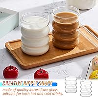 Vista 4 de Tessco for you 4 Piezas Vasos Creativos de Vidrio Vasos Vintage para Beber Cristalería Acanalada Vaso Estético Vajilla de Entretenimiento