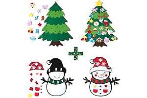 CDLong Felt Christmas Tree & Snowman Set - Perfect X'mas Gift for Kids