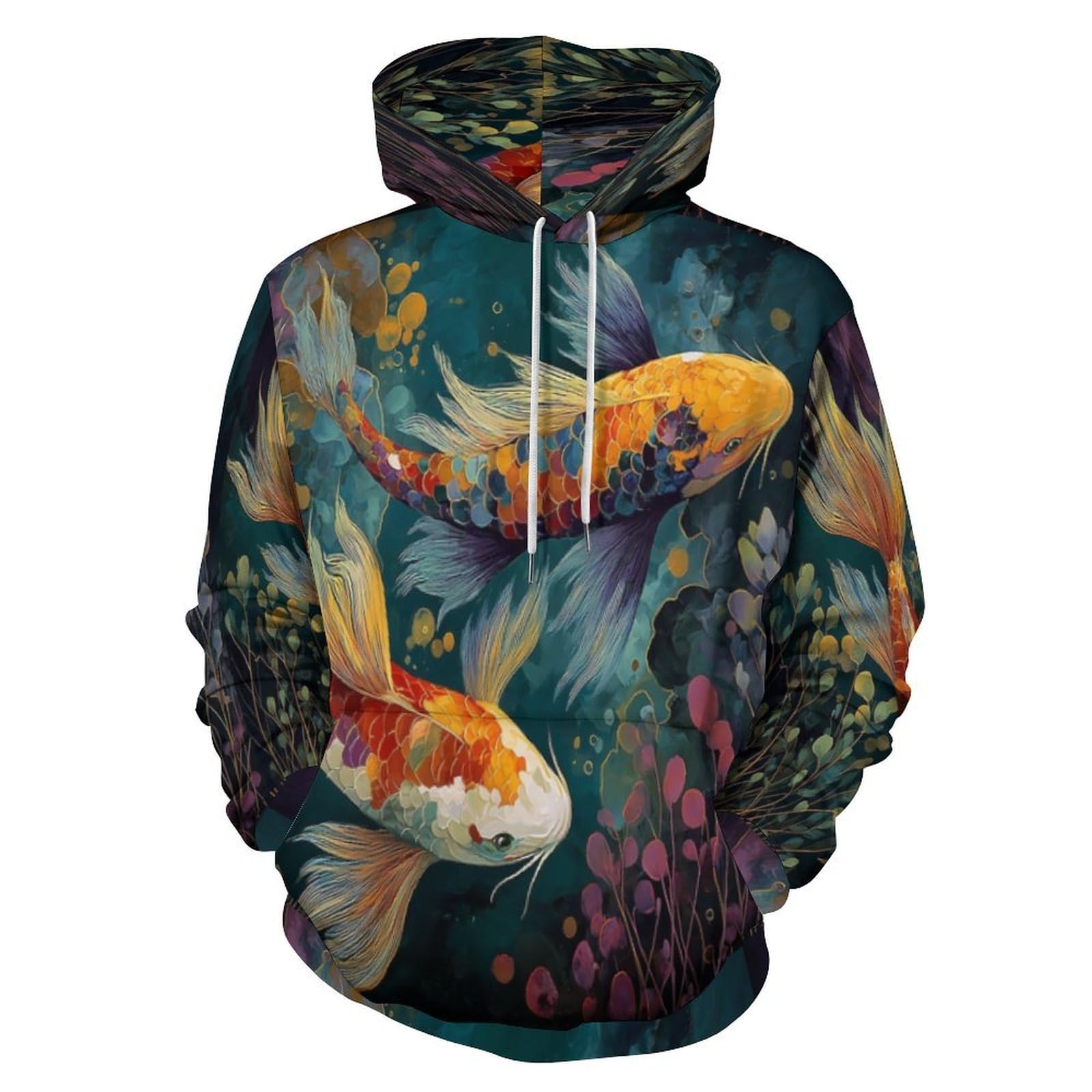 Pull vêtements imprimé poissons koi style chic et moderne - 8