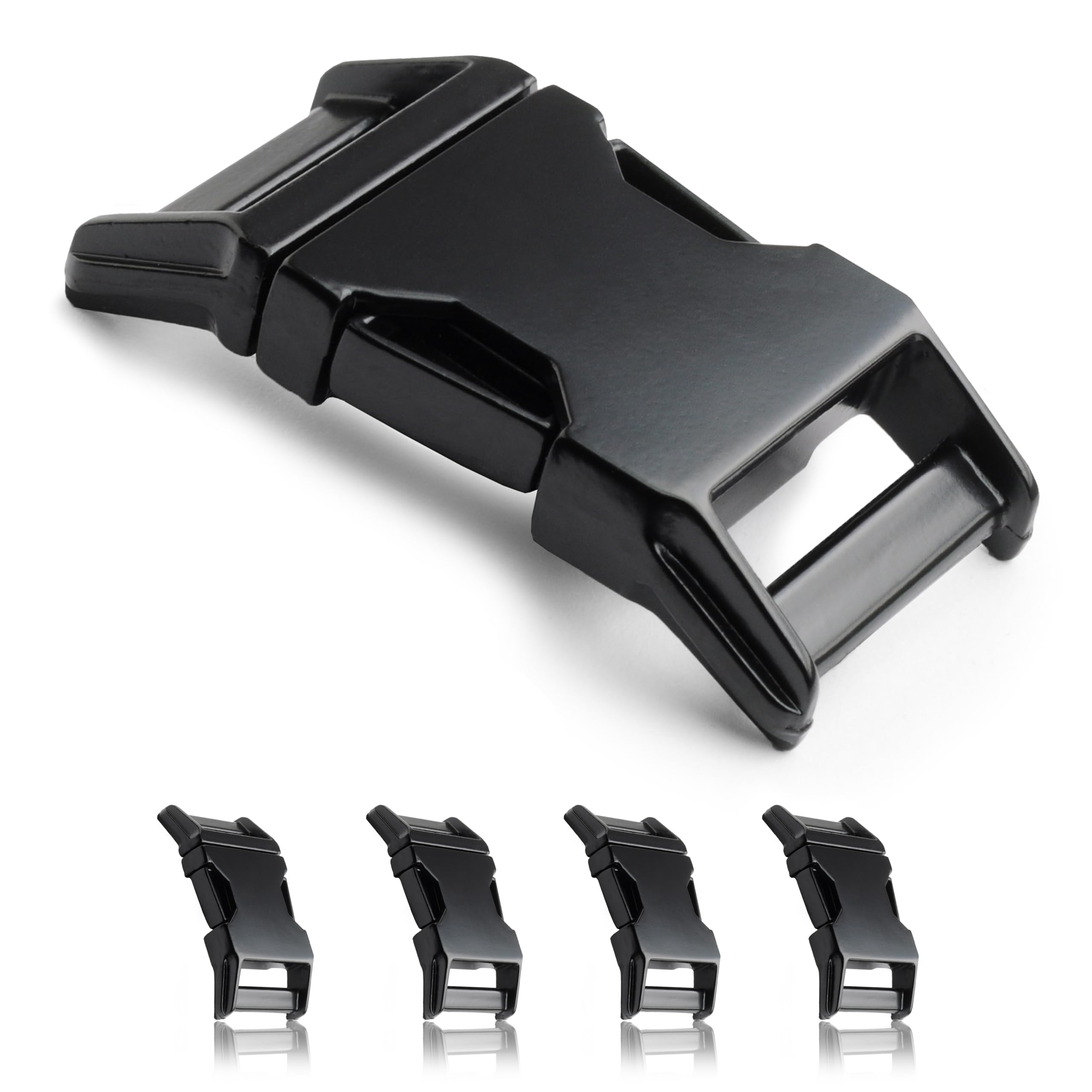 Ganzoo kliksluiting kunststof 10 stuks, 1 inch zwart, clipsluiting steeksluiting voor paracord-armbanden, hondenhalsbanden en rugzakriemen; passend voor bandbreedte 1 inch, sleuf 27 mm, robuuste bouw