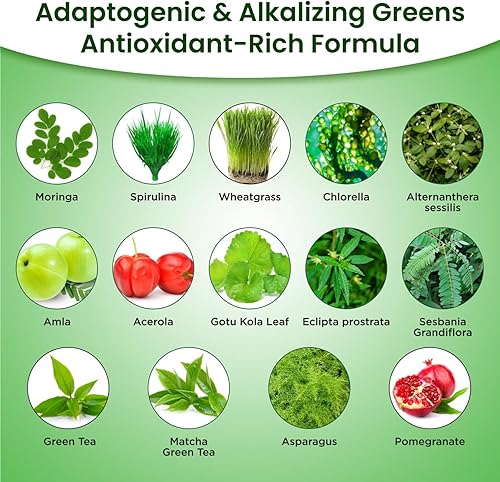 Miniatura 4 de Organic Veda Super Greens Glow Cápsulas con biotina, colágeno vegano, vitamina C y E, ácido hidráulico, clorofila, suplemento dietético