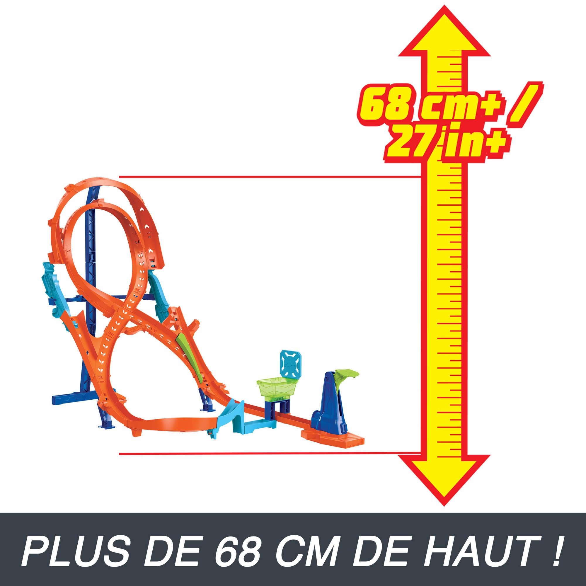 Hot Wheels Coffret Cascade Grand Huit (60Cm Hauteur) Courses Et Cascades, avec 2 Pistes, 1 Voiture Pliable, Jouet Enfant, Dès 4 Ans, HMB15