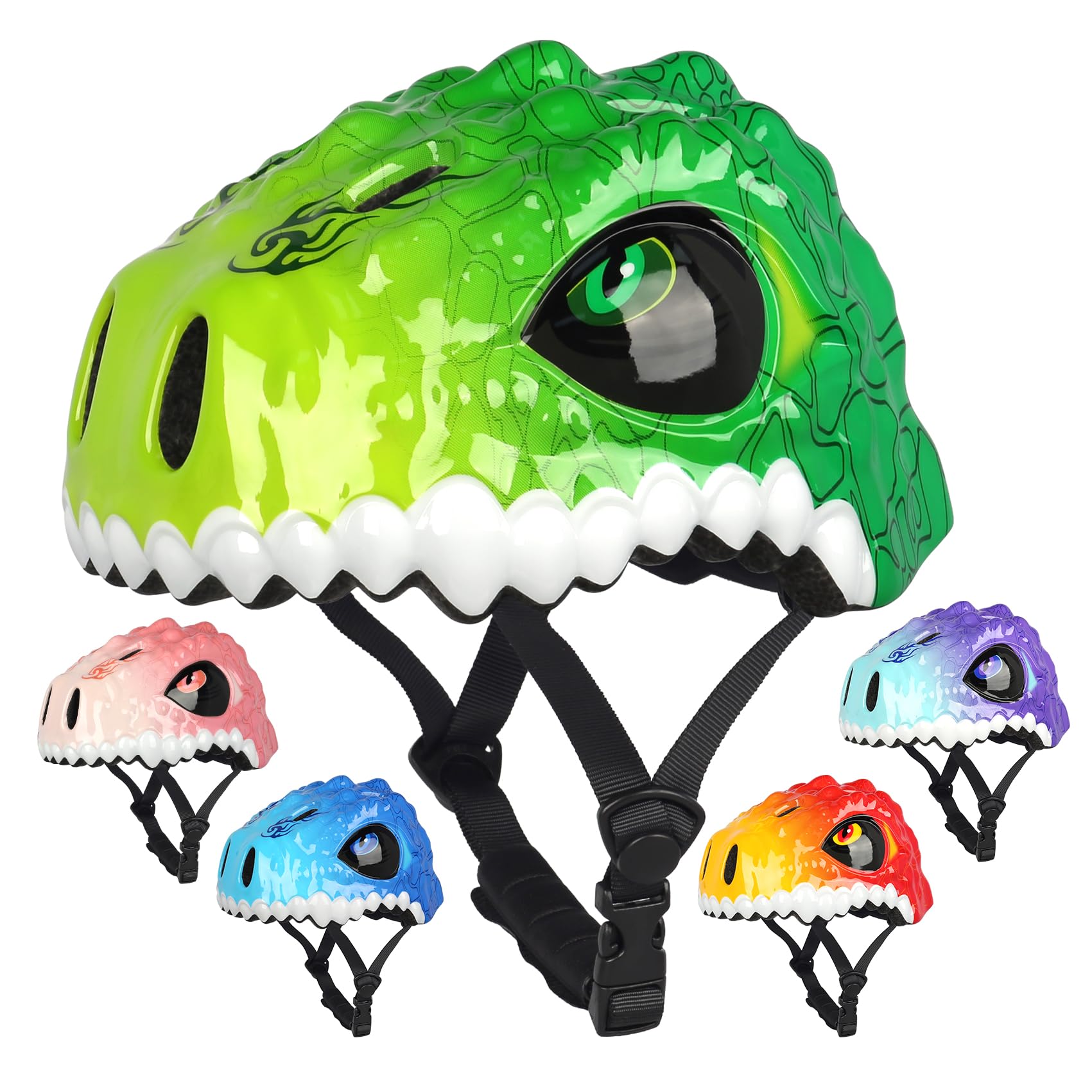 Toddler Kids Bike Helmet,3D Dinosaur Helmets for Boys Girls Infant/Baby to Children 1/2/3/4/5/6/7/8 Years Old Lightweight Adjustable Multi-Sports Bicycle Scooter Skateboard Skating Cycling