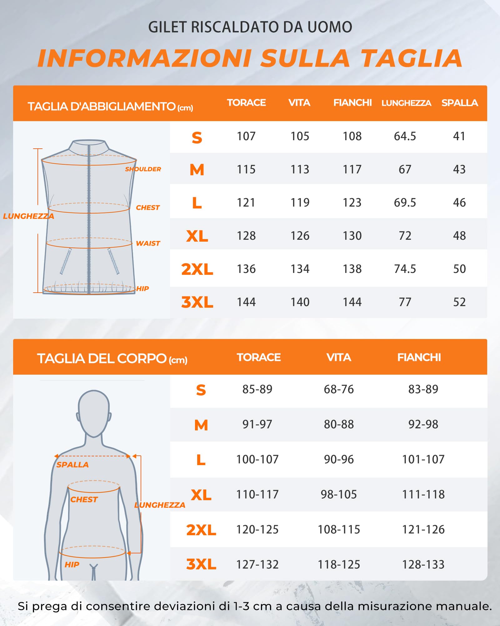 Gilet riscaldante da uomo con 16000 mAh, 7,4 V, 9 zone di riscaldamento, gilet riscaldabile con 3 temperature regolabili, gilet riscaldato per attività all'aperto, motociclismo, ciclismo