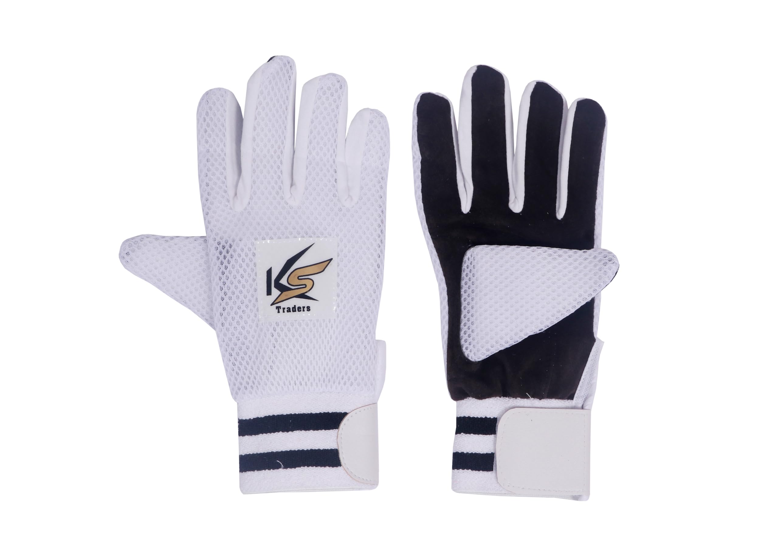 Cricket Inner Gloves, Leather, White, Padded Palm, Velcro Closure, Traditional Style, Size L, Right Hand, 1 Pair-picture-12