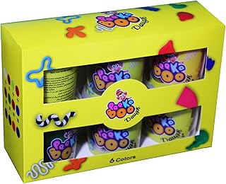 مجموعة ألعاب صلصال 50172 بوزن 100 جرام من بيكابو، متعددة الألوان - 6 قطع