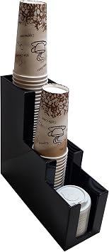 Vertical Coffee Cup Dispenser and Lid Holder Condiment Stirrer, Sugar Cup Caddy Organize and Display Your Coffee Station Counter with Style 1wx3d 1006