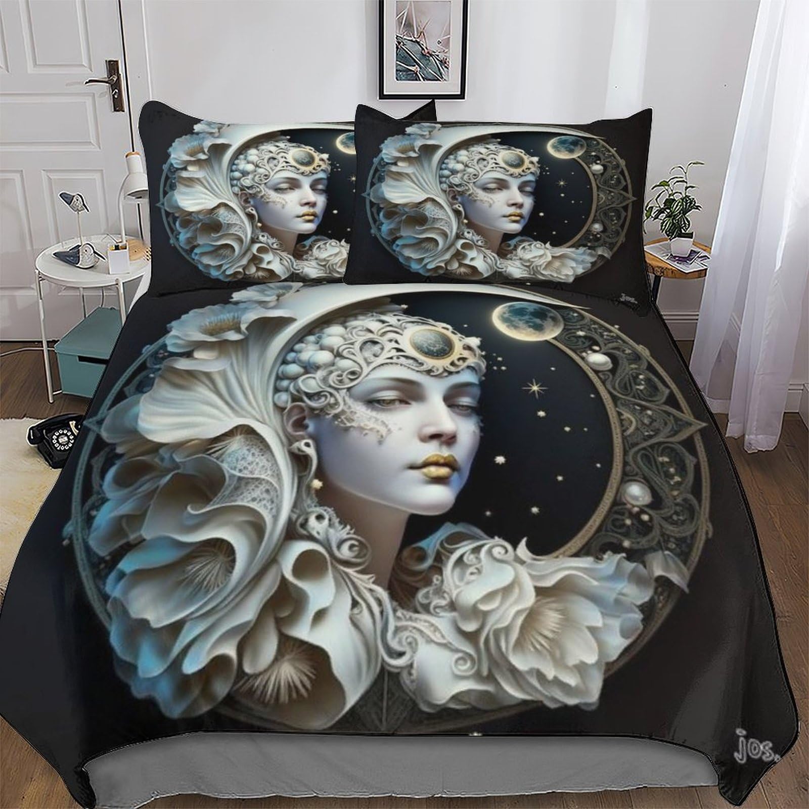 Housse de couette enfant 3D Dieu de la Lune pour transformer la chambre en nuit étoilée
