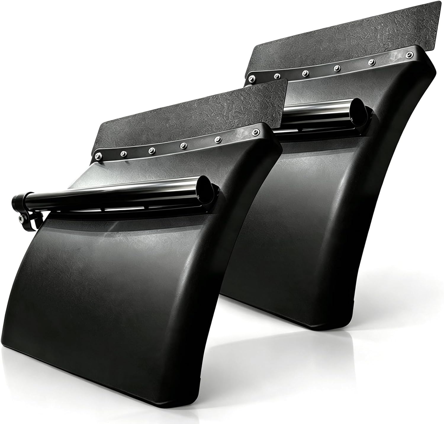 24inch x 24inch Black Poly Heavy Duty Quarter Fender for Semi Truck with Mounting Hardware Set of 2 (with Mounting Bracket)