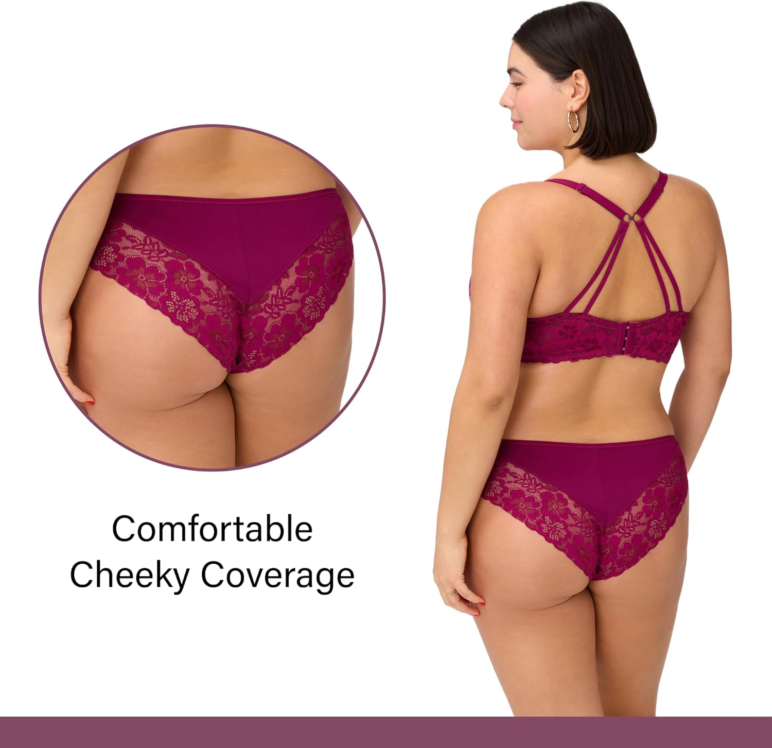 BLAKE & CO. 6 Pack Junior’s Micro and Lace Cheeky Underwear
